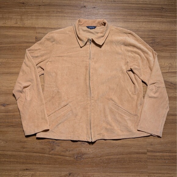 Lands End Corduroy Full Zip Jacket Womens Size Large (14-16) Brown Casual - Picture 1 of 10